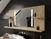 Appendiabiti con specchio con luci bagno con mensola L02