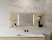Appendiabiti con specchio con luci bagno con mensola L02 #10