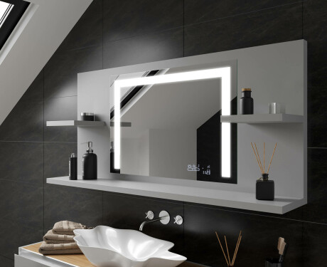 Specchio retroilluminato bagno con mensola L11 #11
