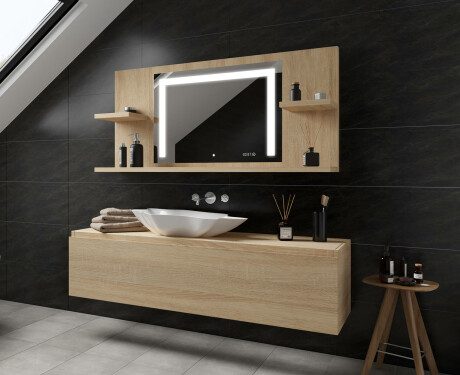 Specchio retroilluminato bagno con mensola L11 #12