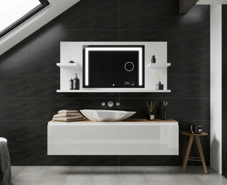 Specchio retroilluminato bagno con mensola L11 #2