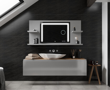 Specchio retroilluminato bagno con mensola L11 #3