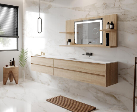 Specchio retroilluminato bagno con mensola L11 #5