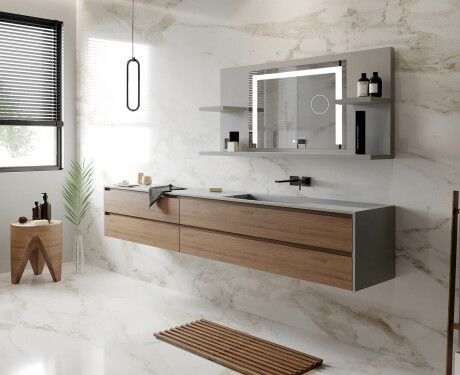 Specchio retroilluminato bagno con mensola L11 #8