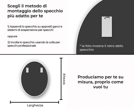 Ovali decorativi specchio da parete L179 #13