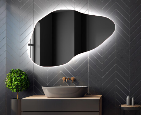 Specchio da bagno LED di forma irregolare P221