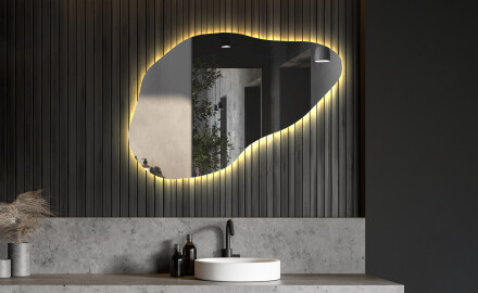 Specchio da bagno LED di forma irregolare P221