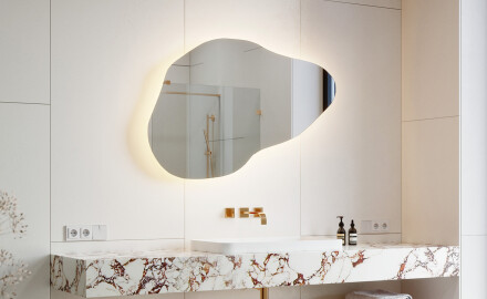 Specchio da bagno LED di forma irregolare P221