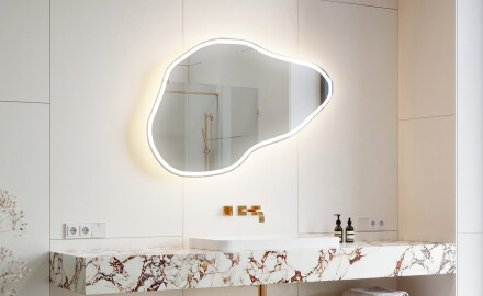 Specchio da bagno LED di forma irregolare P222