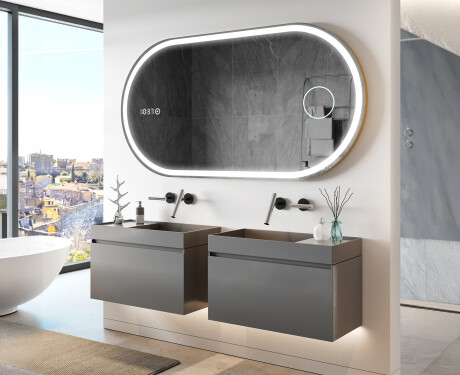 Ovale specchio moderno con luci LED L230