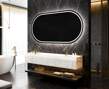 Ovale specchio moderno con luci LED L231
