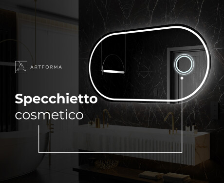 Artforma - Ovale specchio moderno con luci LED L231