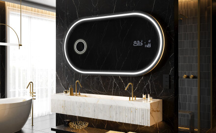 Artforma - Specchio da bagno LED di forma irregolare M221