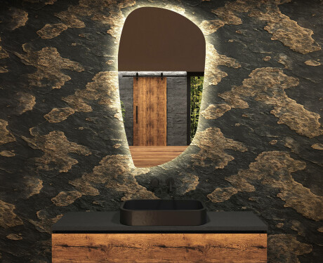 Specchio da bagno LED di forma irregolare I221