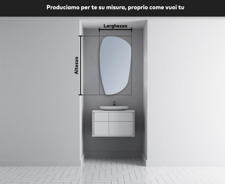 Specchio da bagno LED di forma irregolare I221 #3