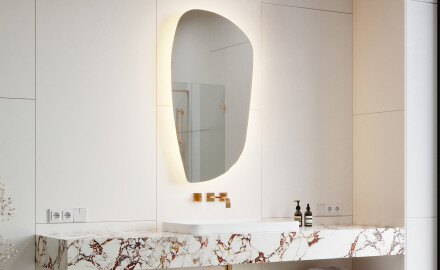 Specchio da bagno LED di forma irregolare I221