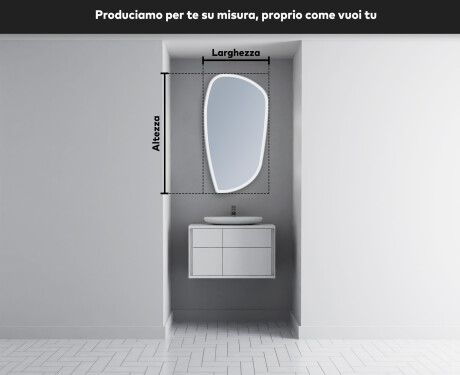 Specchio da bagno LED di forma irregolare I222 #3