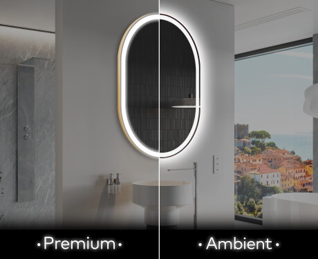 Ovale specchio moderno con luci LED - Verticale L230
