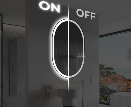 Ovale specchio moderno con luci LED - Verticale L230 #3