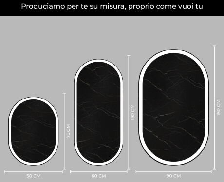 Ovale specchio moderno con luci LED - Verticale L230 #4