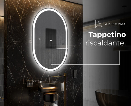 Ovale specchio moderno con luci LED - Verticale L230 #8
