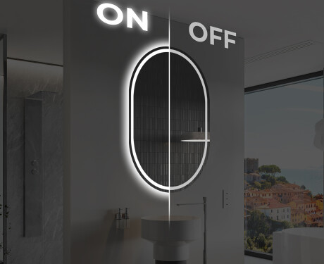 Ovale specchio moderno con luci LED - Verticale L231 #3