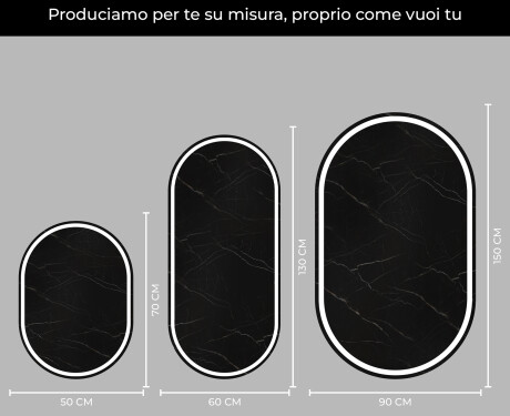 Ovale specchio moderno con luci LED - Verticale L231 #4