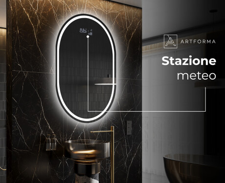 Ovale specchio moderno con luci LED - Verticale L231 #6