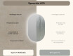 Ovale specchio moderno con luci LED 50x80cm su šaltu LED apšvietimu 7000K, šiltu apšvietimu 3000K arba neutraliu apšvietimu 4500K #6