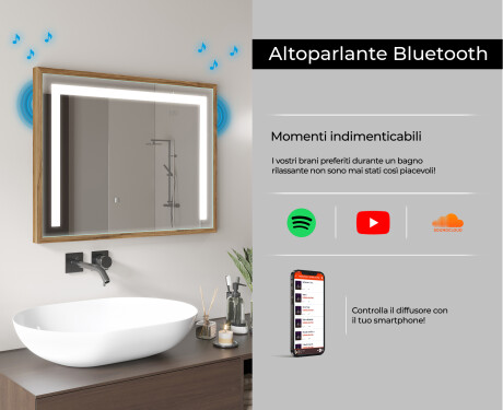 Rettangolare specchi con luci LED con cornice - FrameLine L11 #11
