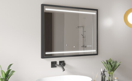 Specchio da bagno rettangolare a LED con cornice - FrameLine L23