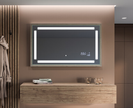 Rettangolare specchi con luci LED con cornice - FrameLine L124 #12