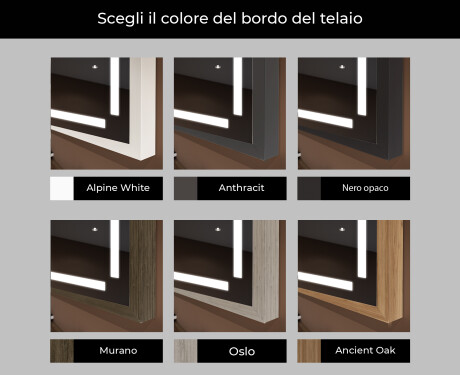 Rettangolare specchi con luci LED con cornice - FrameLine L124 #2