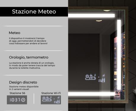 Rettangolare specchi con luci LED con cornice - FrameLine L124 #8