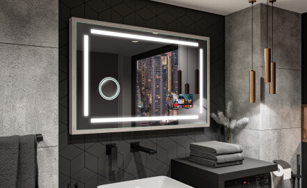 Rettangolare specchi con luci LED con cornice - FrameLine L124