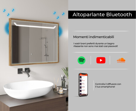 Specchio bagno LED con cornice - FrameLine L128 #11