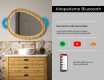 Specchio irregolare in una cornice di rovere con illuminazione LED #7