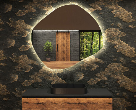 Specchio da bagno LED di forma irregolare R221