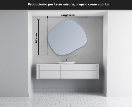 Specchio da bagno LED di forma irregolare R221 #3