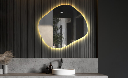 Specchio da bagno LED di forma irregolare R221