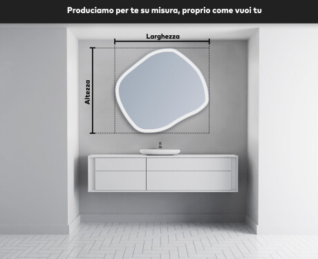 Specchio da bagno LED di forma irregolare R222 #4