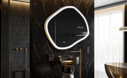 Specchio da bagno LED di forma irregolare R222