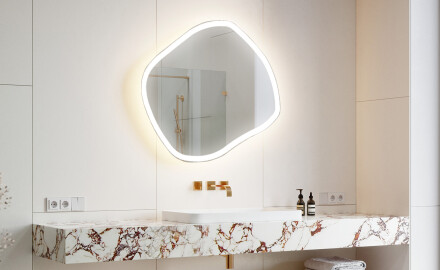 Specchio da bagno LED di forma irregolare R222