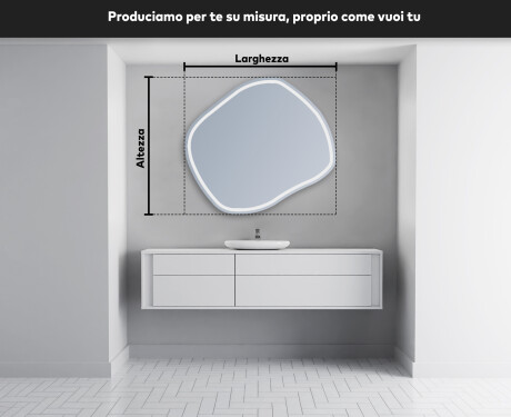 Specchio da bagno LED di forma irregolare R223 #5