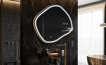 Specchio da bagno LED di forma irregolare R223