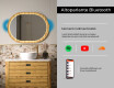 Specchio ovale in una cornice di rovere con illuminazione LED #7