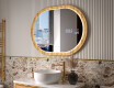 Specchio ovale in una cornice di rovere con illuminazione LED #9