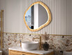 Specchio decorativo in una cornice di rovere con illuminazione LED