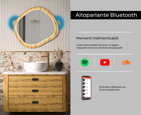 Specchio decorativo in una cornice di rovere con illuminazione LED #7