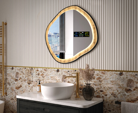 Specchio decorativo in una cornice di rovere con illuminazione LED #9